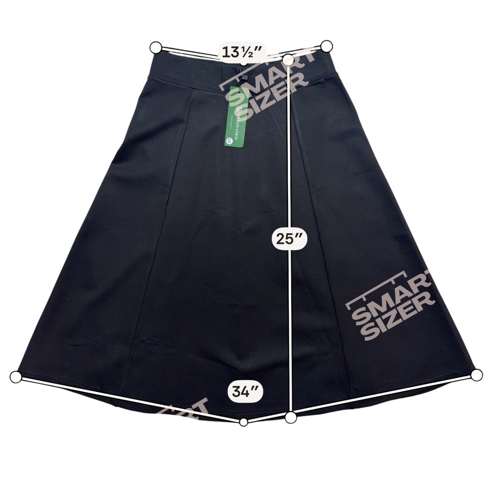 Urban Coco Black A-Line Midi Skirt Women Small Elastic Waist Viscose Blend NWT - Picture 7 of 7